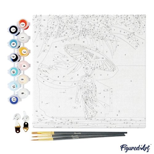 Mini malování podle čísel - GEJŠA NA PROCHÁZCE 20 x 20 cm na rámu - SFA309-Y-04.jpg