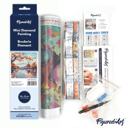 Mini diamantové malování - FUJI NAD JEZEREM bez rámu 25 x 25cm - DP-SFA303-14.jpg