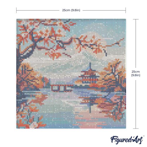 Mini diamantové malování - FUJI NAD JEZEREM na rámu 25 x 25cm - DP-SFA303-Y-15.jpg