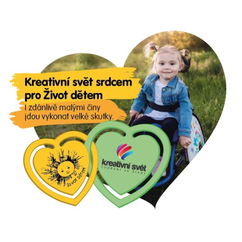 Dobročinné srdíčko Kreativní svět srdcem pro Život dětem pro malou Viktorku