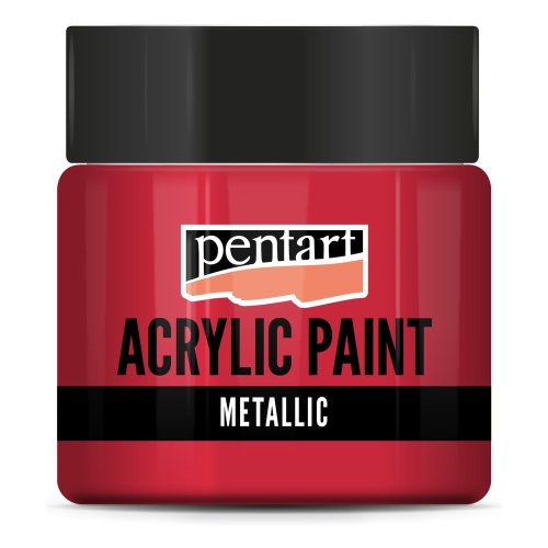 Akrylová barva metalická PENTART 50 ml ČERVENÁ
