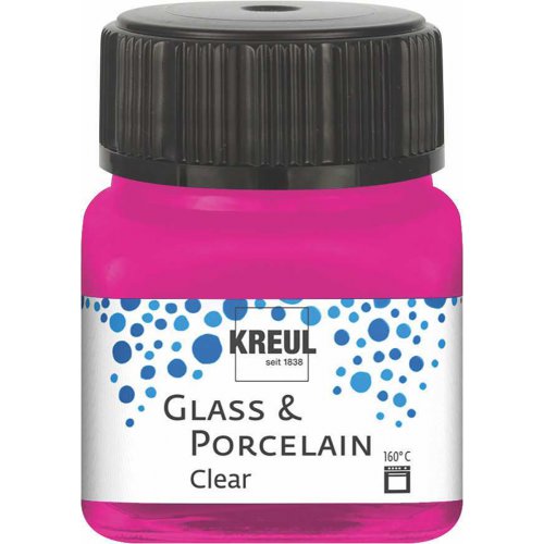 Barva na sklo a porcelán KREUL clear 20 ml RŮŽOVÁ