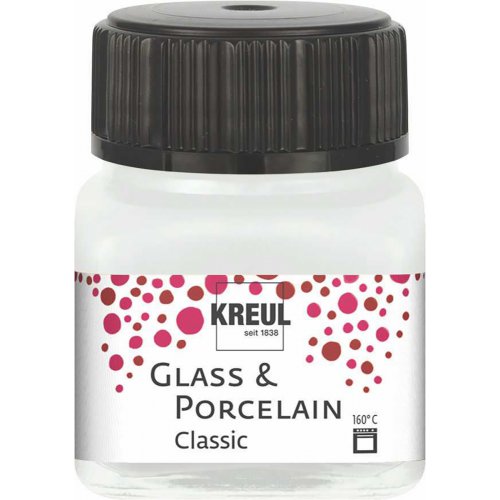 Barva na sklo a porcelán KREUL classic 20 ml KRÉMOVÁ BÍLÁ