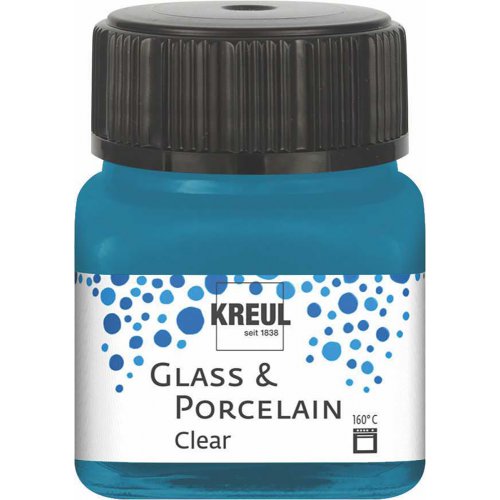 Barva na sklo a porcelán KREUL clear 20 ml AZUROVÁ