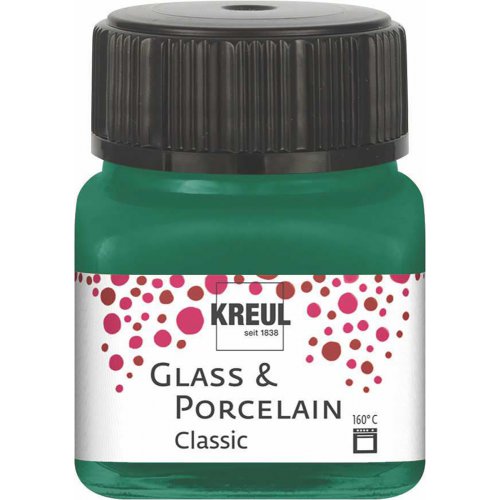 Barva na sklo a porcelán KREUL classic 20 ml TMAVÁ ZELENÁ