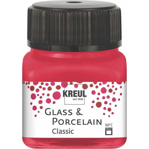 Barva na sklo a porcelán KREUL classic 20 ml KARMÍNOVÁ