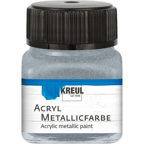 Akrylová barva metalická KREUL 20 ml stříbrná