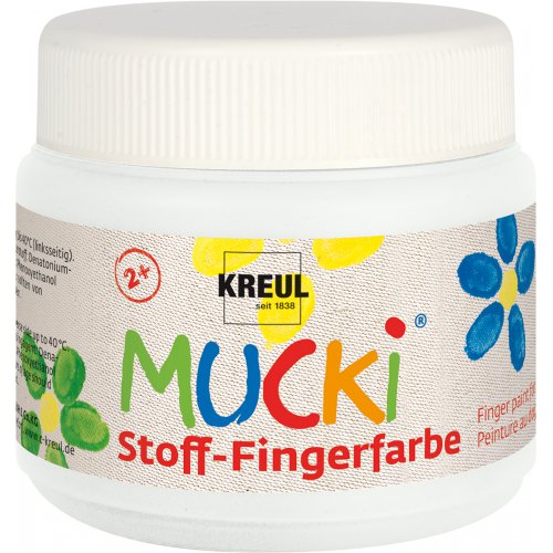 Prstová barva na textil MUCKI 150 ml BÍLÁ