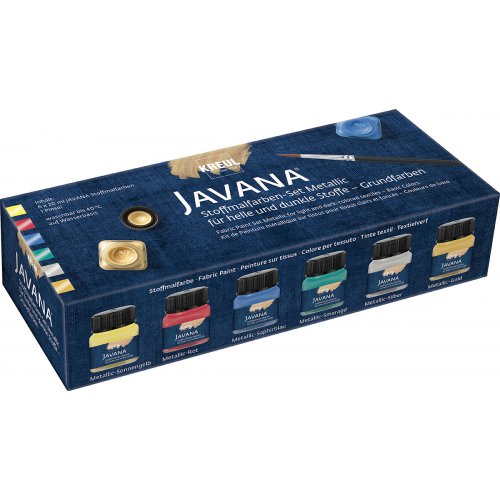 Sada Barva na textil metalická JAVANA 6 x 20 ml - základní