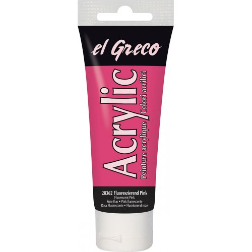 Akrylová barva EL GRECO 75 ml fluorescenční růžová