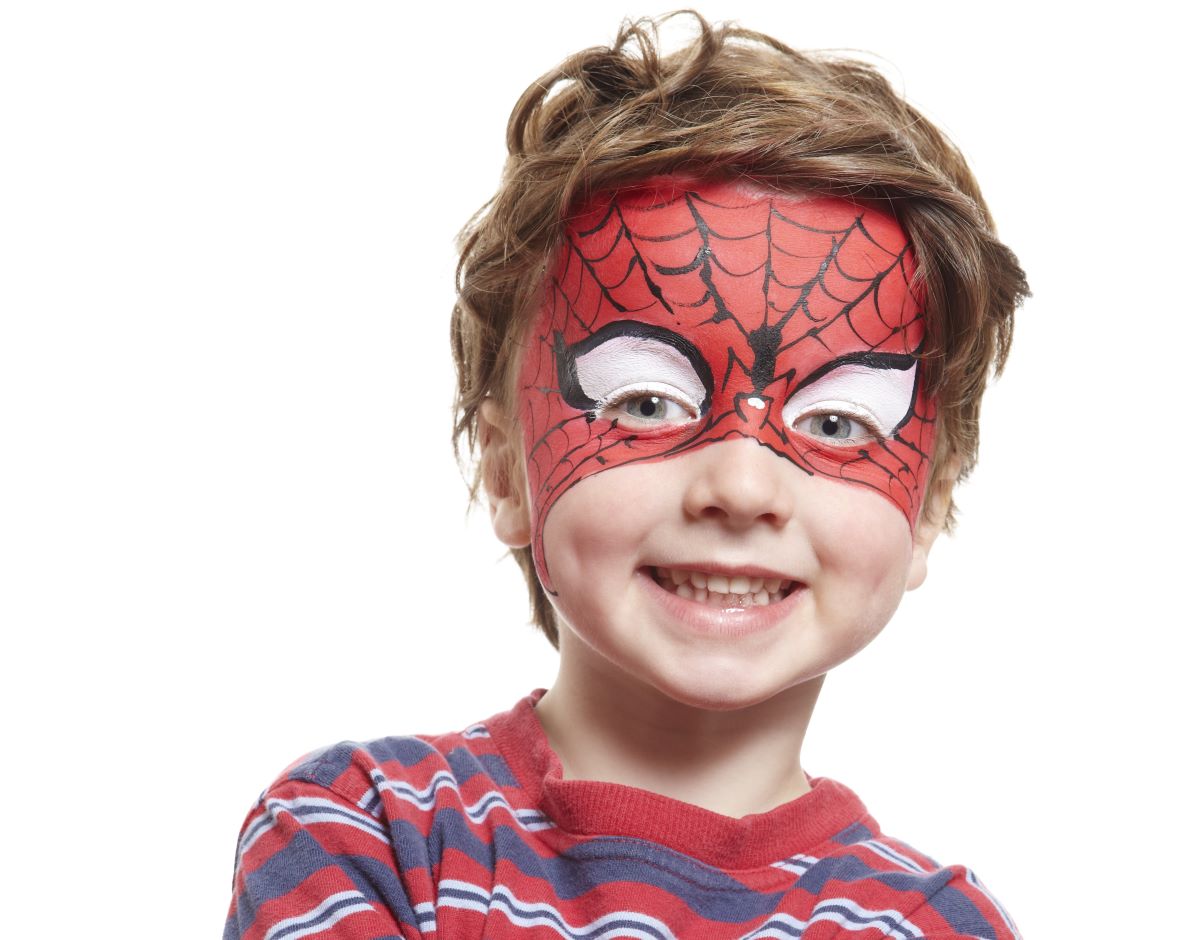 malování na obličej spiderman